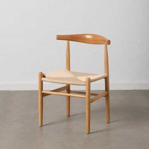 SILLA NATURAL MADERA / FIBRA SALÓN 53,50 X 47 X 77 CM