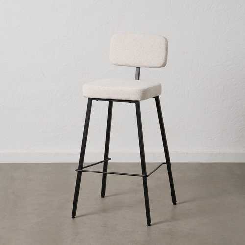 TABURETE BLANCO TEJIDO-METAL DECORACIÓN 39 X 50,50 X 103 CM