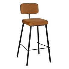 TABURETE MOSTAZA TEJIDO-METAL DECORACIÓN 39 X 50,50 X 103 CM