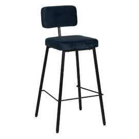 TABURETE AZUL TEJIDO-METAL DECORACIÓN 39 X 50,50 X 103 CM