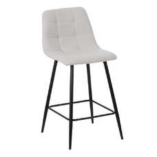 TABURETE CREMA TEJIDO-METAL SALÓN 45 X 55 X 92 CM