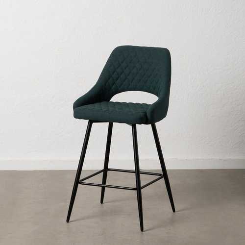 TABURETE VERDE TEJIDO-METAL SALÓN 50 X 55 X 95 CM