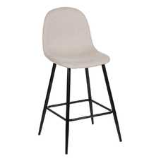 TABURETE CREMA TEJIDO-METAL SALÓN 46 X 48 X 96 CM