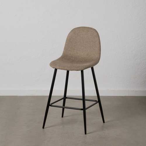 TABURETE TAUPE TEJIDO-METAL SALÓN 46 X 48 X 96 CM