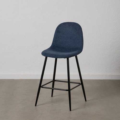 TABURETE AZUL TEJIDO-METAL SALÓN 46 X 48 X 96 CM