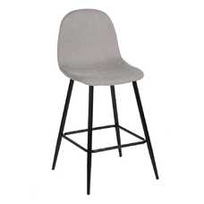 TABURETE GRIS TEJIDO-METAL SALÓN 46 X 48 X 96 CM