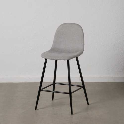 TABURETE GRIS TEJIDO-METAL SALÓN 46 X 48 X 96 CM