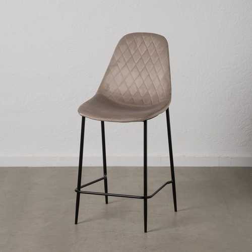 TABURETE BEIGE TEJIDO-METAL SALÓN 48 X 56 X 104 CM