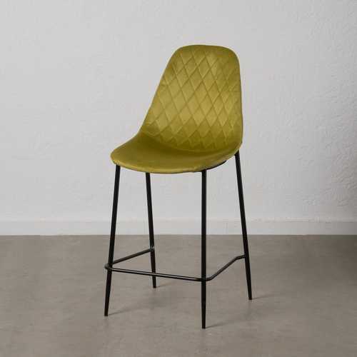 TABURETE VERDE TEJIDO-METAL SALÓN 48 X 56 X 104 CM