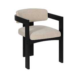 SILLA NEGRO-BLANCO MADERA 46 X 54 X 76 CM
