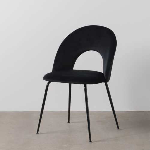 SILLA NEGRO TEJIDO-METAL CONTRACT 49 X 60 X 81 CM