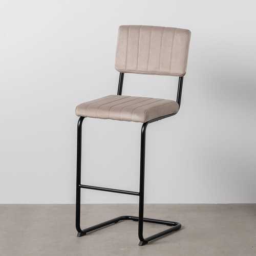 TABURETE BEIGE TEJIDO-METAL CONTRACT 44 X 50 X 115 CM