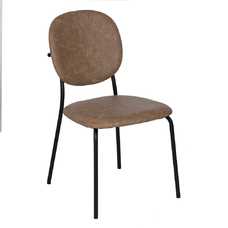 SILLA BEIGE PU/METAL SALÓN 48 X 53 X 84 CM