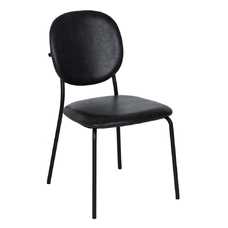 SILLA NEGRO PU/METAL SALÓN 48 X 53 X 84 CM SILLA NEGRO PU/METAL SALÓN 48 X 53 X 84 CM