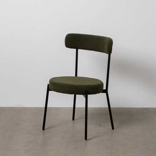 SILLA VERDE-NEGRO TEJIDO-METAL 49 X 49 X 80 CM