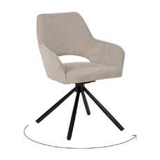 SILLA BEIGE GIRATORIA TEJIDO-METAL 59 X 62 X 82 CM