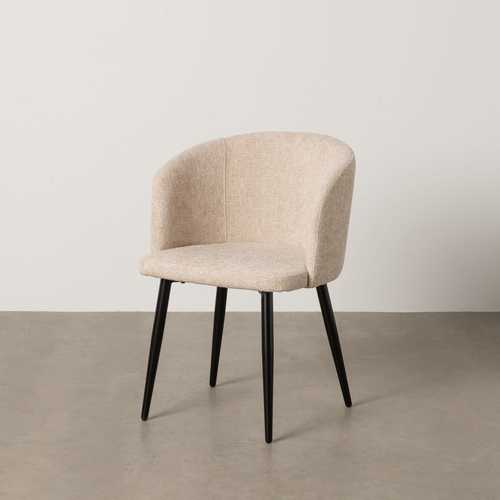 SILLA CREMA TEJIDO-METAL SALÓN 53 X 53 X 77 CM