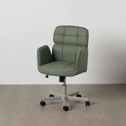 SILLA RUEDAS VERDE SIMIL PIEL OFICINA 57 X 60,50 X 85 CM