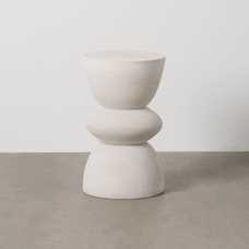 TABURETE BLANCO CERÁMICA DECORACIÓN 29 X 29 X 48 CM