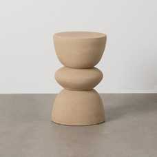 TABURETE BEIGE CERÁMICA DECORACIÓN 29 X 29 X 48 CM