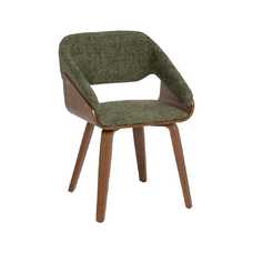 SILLA VERDE-MARRÓN TEJIDO-MADERA 51 X 55 X 75 CM