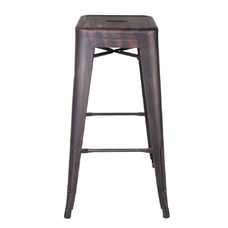 TABURETE NEGRO-ORO METAL DALLAS 42 X 42 X 61,20 CM