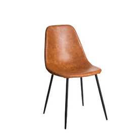 SILLA CUERO PU/METAL SALÓN 43 X 53 X 82 CM