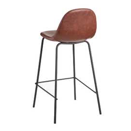 TABURETE MARRÓN PU/METAL SALÓN 44 X 42 X 87 CM