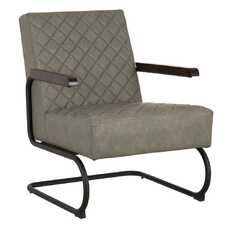 SILLÓN VERDE METAL / SIMIL PIEL SALÓN 61 X 70 X 85 CM