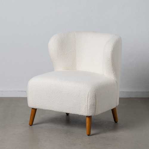 SILLÓN BLANCO MADERA DE CAUCHO SALÓN 72 X 78 X 82 CM