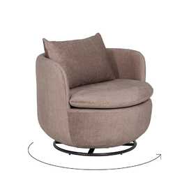 SILLÓN GIRATORIO TAUPE TEJIDO SALÓN 84 X 74 X 66 CM