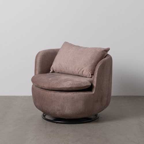 SILLÓN GIRATORIO TAUPE TEJIDO SALÓN 84 X 74 X 66 CM
