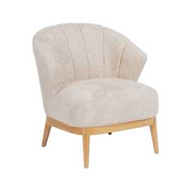 SILLÓN NATURAL-CREMA TEJIDO-MADERA SALÓN 71 X 75 X 76 CM