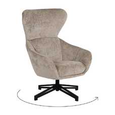 SILLÓN GIRATORIO BEIGE TEJIDO-METAL 75 X 80 X 110 CM
