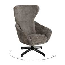 SILLÓN GIRATORIO GRIS TEJIDO-METAL SALÓN 75 X 80 X 110 CM