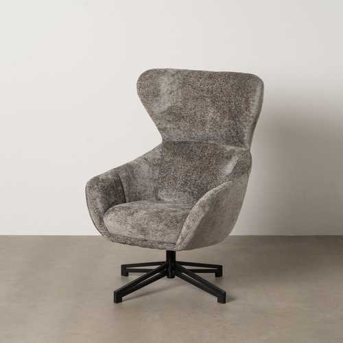 SILLÓN GIRATORIO GRIS TEJIDO-METAL SALÓN 75 X 80 X 110 CM