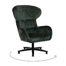 SILLÓN GIRATORIO VERDE TEJIDO-METAL 78 X 84,50 X 104,50 CM