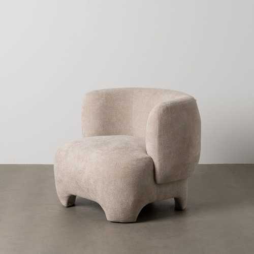 SILLÓN BEIGE TEJIDO SALÓN 80 X 80 X 71 CM