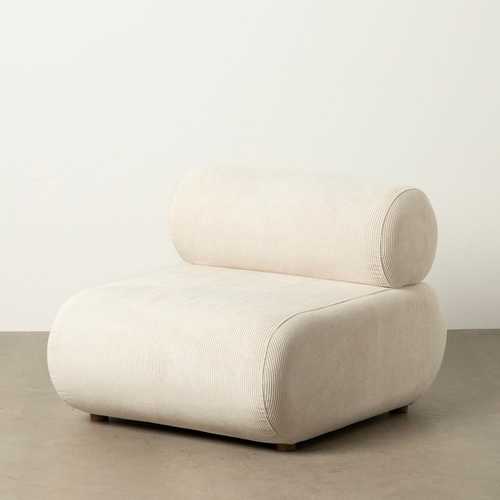 SILLÓN BLANCO ROTO MADERA DE ABEDUL 63 X 90 X 75 CM