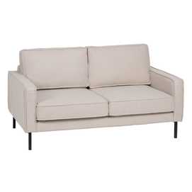 SOFÁ 2 PLAZAS BEIGE TEJIDO-METAL SALÓN 163 X 87 X 90 CM