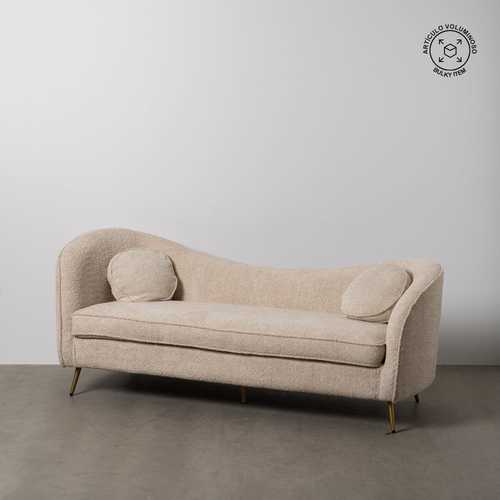 SOFÁ BEIGE TEJIDO SALÓN 195 X 74 X 77 CM