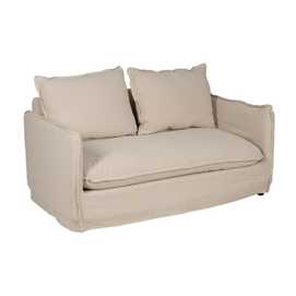 SOFÁ 2 PLAZAS CREMA TEJIDO-MADERA 160 X 95 X 85 CM