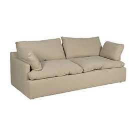 SOFÁ 3 PLAZAS BEIGE TEJIDO-MADERA 212 X 100 X 83 CM