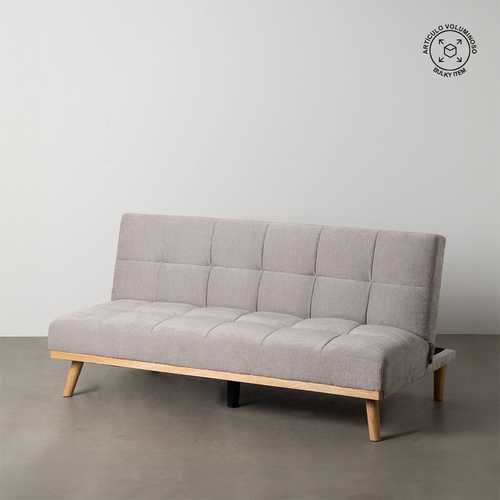 SOFÁ-CAMA GRIS METAL-MADERA SALÓN 178 X 94 X 86 CM