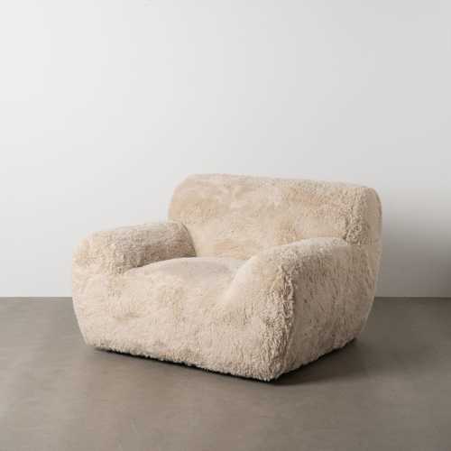 SILLÓN BEIGE TEJIDO 124 X 107 X 79,50 CM