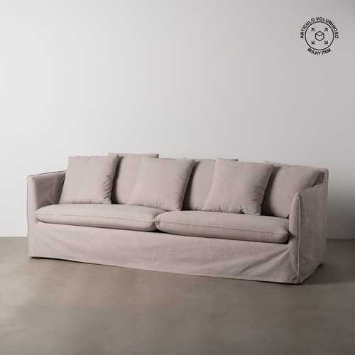 SOFÁ TAUPE TEJIDO SALÓN 237 X 91 X 78 CM