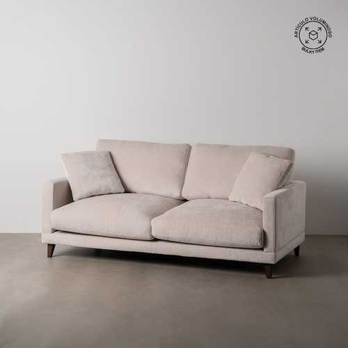 SOFÁ CREMA TEJIDO SALÓN 200 X 100 X 90 CM