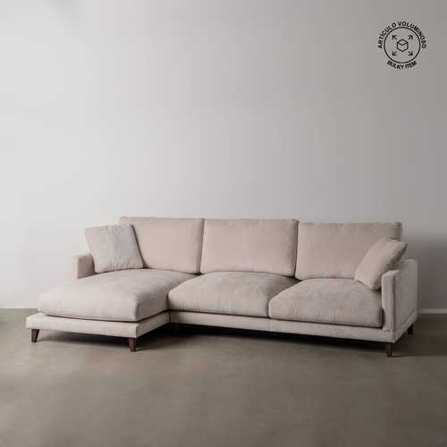 SOFÁ CHAISE LONGUE IZQUIERDA CREMA 290 X 160 X 95 CM