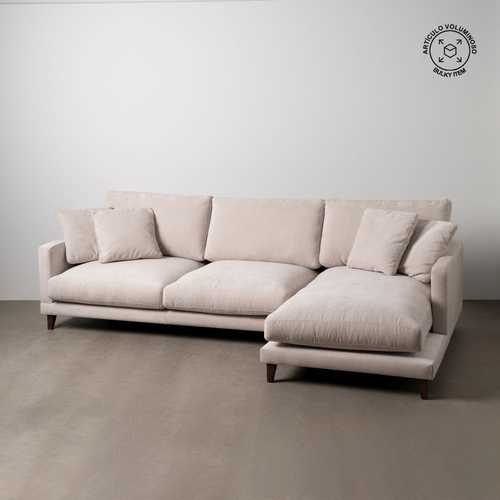 SOFÁ CHAISE LONGUE DERECHA CREMA TEJIDO 290 X 160 X 95 CM
