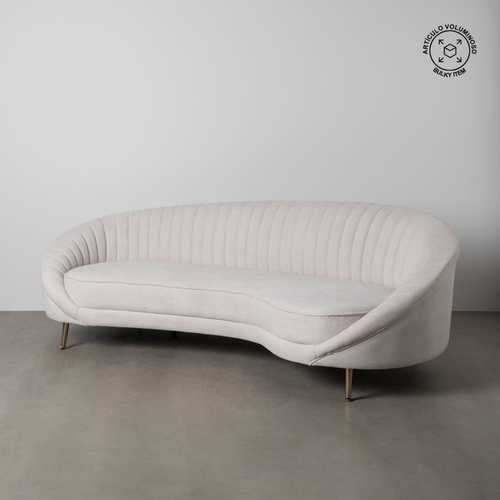 SOFÁ 3 PLAZAS CREMA TEJIDO-METAL 247 X 105 X 81 CM